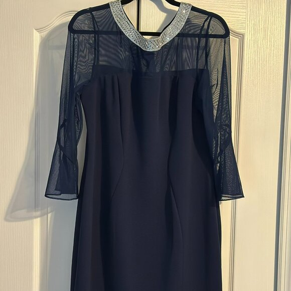 Alex Evenings Womens Short Shift Cocktail Dress with Embellished Illusion Detail - Picture 4 of 5